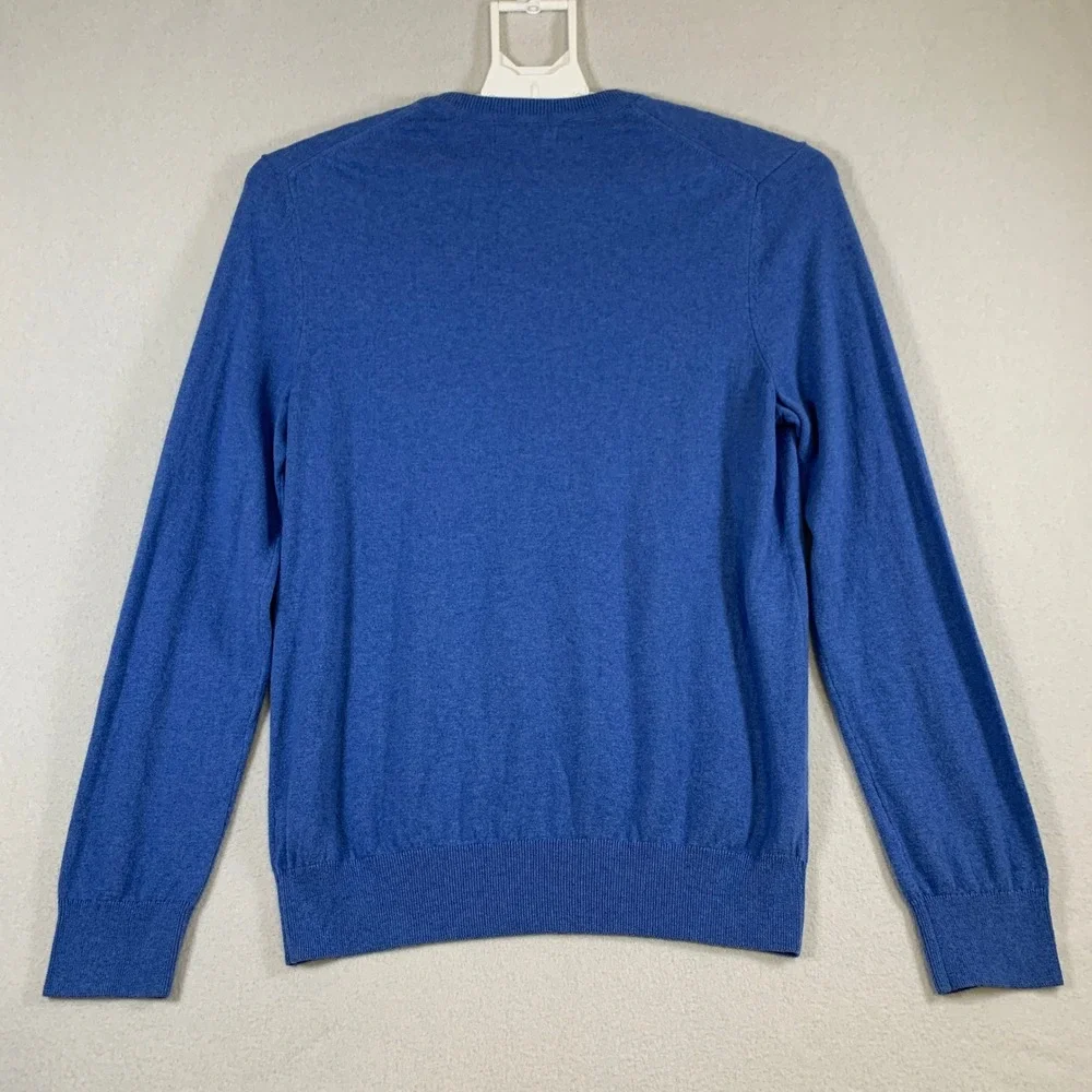 Banana Republic Men's Long Sleeve V Neck Cotton Cashmere Sweater Blue Size‎ L